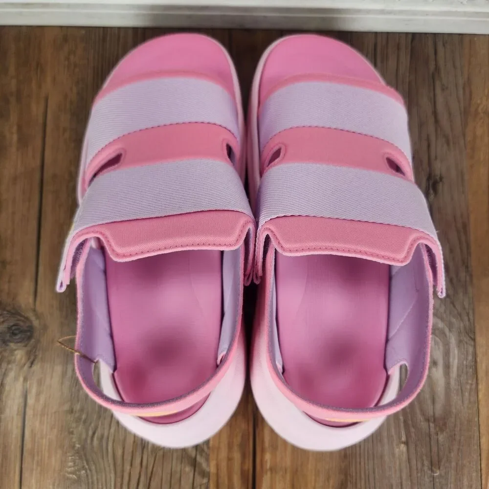 Adidas Mehana Sandals Kids Sz 4 Pink Walking Slingback Adjustable Slides ID7908